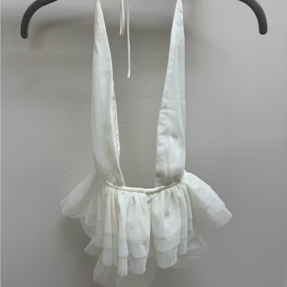 Beginning Boutique Tutu White Halter Top